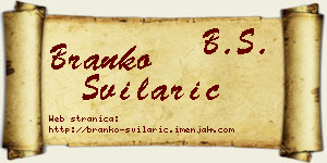 Branko Svilarić vizit kartica